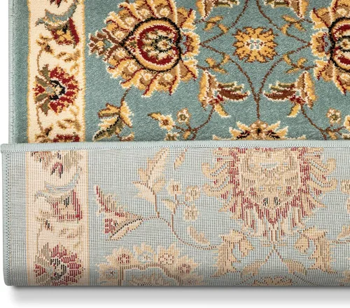 Miniatura 3 de Well Woven Alfombra de pasillo y escalera de tamaño personalizado, elige tu longitud, color azul claro Sultan Sarouk, oriental tradicional, 31
