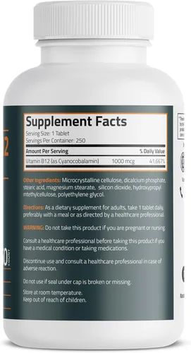 Miniatura 2 de Bronson Vitamina B12 1000mcg Fórmula una vez al día sin OMG, 250 tabletas vegetarianas