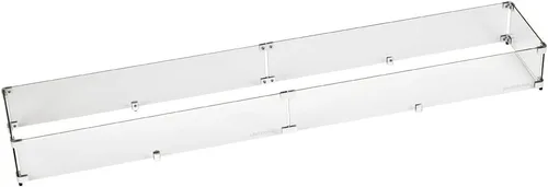 Miniatura 18 de American Fireglass Protector de llama de vidrio templado para sartenes rectangulares de 18 x 6 pulgadas Protector contra viento para exteriores