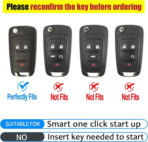 Miniatura 2 de Funda para llavero Chevy Sonic con llavero, funda de TPU suave para llave de automóvil para Chevy Equinox Spark Trax Buick Encore GMC Terrain