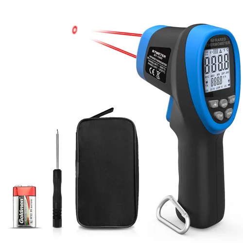 BTMETER BT-1500 - Pistola de pirómetro láser industrial sin contacto 30:1, termómetro láser de temperatura alta infrarroja, -58℉ a 2732℉ (-50℃ ~