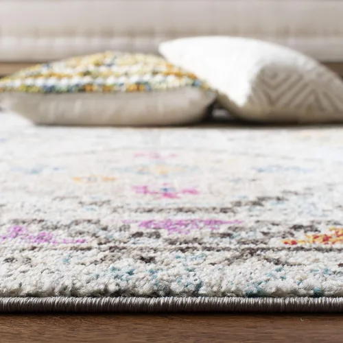 Miniatura 4 de Safavieh Madison Collection MAD418F - Alfombra de área con diamantes, Polipropileno, Gris/amarillo