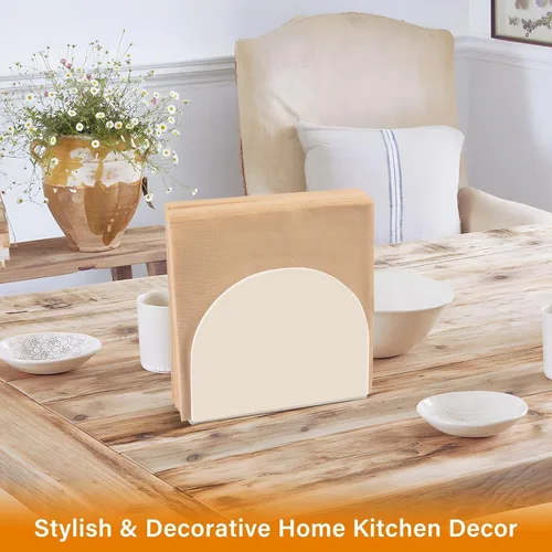 Miniatura 5 de Servilletero beige para mesa, dispensadores de servilletas de tejido acrílico, servilleteros de cóctel transparentes para encimeras, hotel