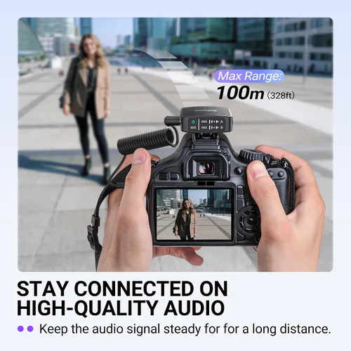 Miniatura 4 de FIFINE Micrófono Lavalier Inalámbrico para iPhone/Android/Cámara, Sistema de Micrófono de Solapa Inalámbrico de 2 Unidades para Grabación de Vlog