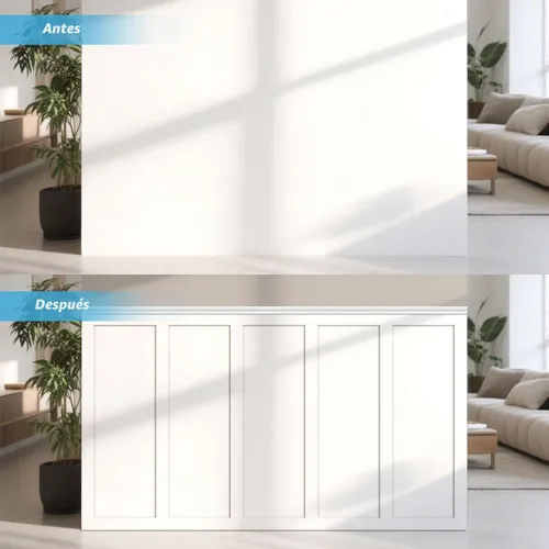 Miniatura 8 de Art3d Kit de Revestimiento de Tablero y Listón Prefabricado Pintable, Panel de Pared de Acento de MDF para Cocina Dormitorio Sala de Estar