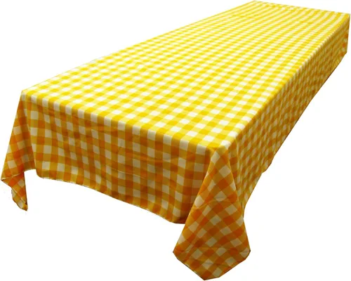 Miniatura 30 de LA Linen Mantel rectangular de poliéster Gingham a cuadros 60 por 84 pulgadas, blanco y verde oscuro