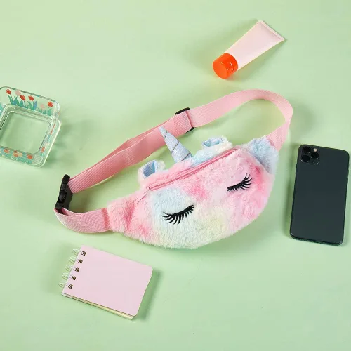 Miniatura 4 de Riñonera para niñas, bolsa de cintura de unicornio para niñas, bolsa cruzada para cinturón, bonita bolsa de cintura de viaje para niños, regalo