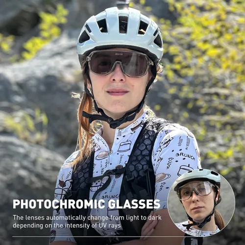 Miniatura 2 de SCVCN Photochromic Cycling Glasses Men Women Clear Sports Sunglasses UV400 Protection for Cycling Running Baseball mtb S63 A15 Fotocrómico