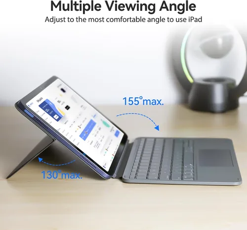Miniatura 8 de Funda táctil para iPad de 10.ª generación con teclado (10.9", 2022) y iPad 11 (A16, 2025): Funda con soporte magnético dividido, panel multitáctil