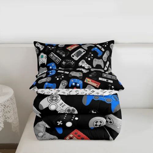 Miniatura 7 de Erosebridal Juego de Edredón para Adolescentes con Gamepad, Edredón Moderno para Gamers de Plumón Tamaño Twin para Niños Varones Niños Jóvenes