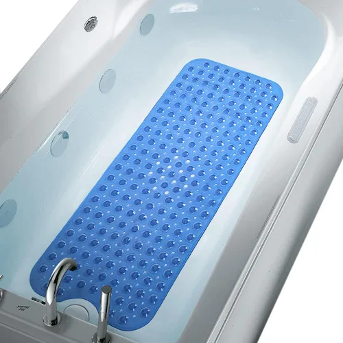 Tapete antideslizante extra largo para bañera y ducha de 39 x 16 pulgadas, antideslizante para suelos húmedos para baños de ancianos y niños, 30%