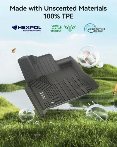 Miniatura 7 de Alfombrillas de Piso 3W Compatibles con Toyota Tundra 2014-2021 (Solo para Cabina CrewMax), Revestimiento de Piso de TPE para Todo Clima con Ajuste