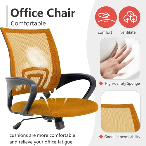 Miniatura 5 de PayLessHere Silla de Oficina para Computadora Ergonómica Económica Silla de Escritorio Ajustable Cómoda de Respaldo Medio para Tareas con Ruedas
