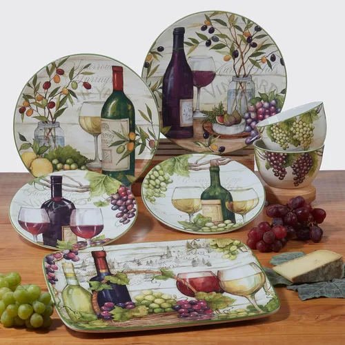Miniatura 4 de Certified International Meadow Brook - Platos para canapé/almuerzo/aperitivo de 6 pulgadas, diseños surtidos, multicolor, grande, juego de 4