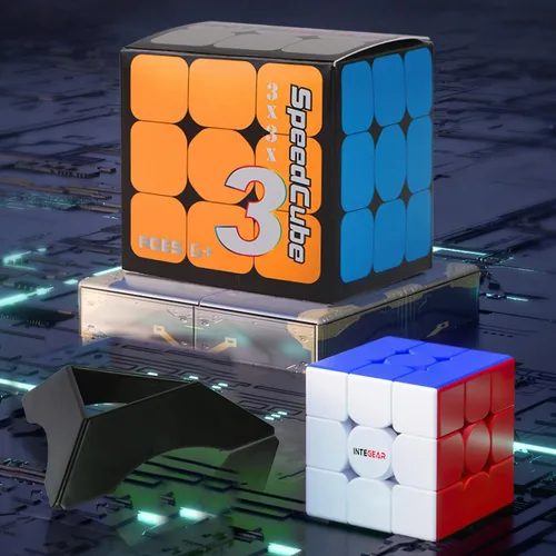 Miniatura 6 de INTEGEAR Cubo magnético de velocidad de tamaño completo de 56mm, sin calcomanías, 3x3, fácil de girar y suave, duradero, rompecabezas de juguete