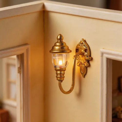 Miniatura 6 de DOITOOOL - 4 luces de pared para casa de muñecas, mini luces vintage para casa de muñecas, apliques de pared a escala 1:87, modelos para bricolaje