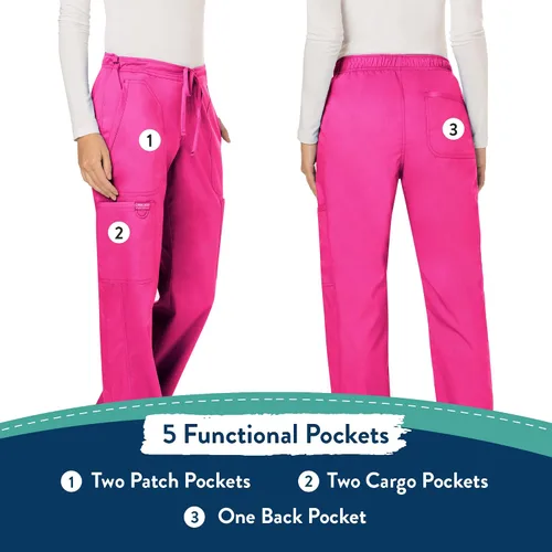 Miniatura 5 de Cherokee - Pantalones quirúrgicos elásticos Workwear Revolution WW120 para mujer, suaves y con cordón ajustable