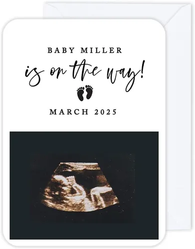 Andaz Press Tarjetas de anuncios de embarazo personalizadas con sobres, Baby Is On The Way Ideas personalizadas para revelar ideas de anuncio de El