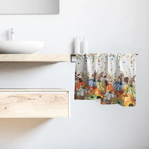 Miniatura 6 de Giwawa Autumn Pumpkin Hand Towels Maple Leaves Bath Fingertip Towel Set of 2 Thanksgiving Soft Absorbent Dish Wash Cloth Kitchen Home Hotel Decor