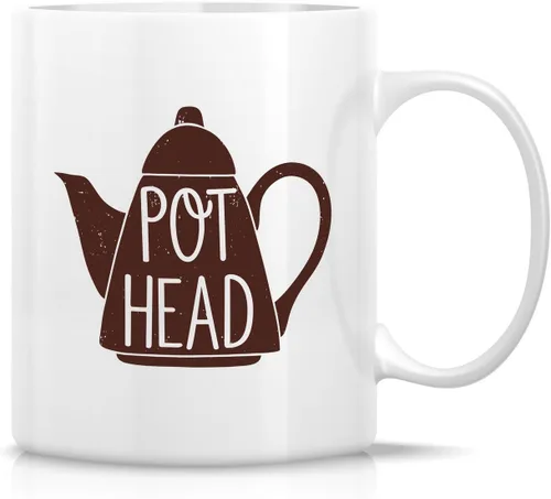 Retreez Taza divertida – Pot Head, Weed - Tazas de café de cerámica de 11 onzas – Divertido, sarcasmo, sarcástico, motivacional, regalos de