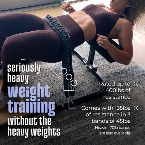 Miniatura 3 de BootySprout Máquina de empuje de cadera para entrenamiento de glúteos de alta resistencia, entrenamiento de gimnasio en casa, viene con 45, 90 y 135