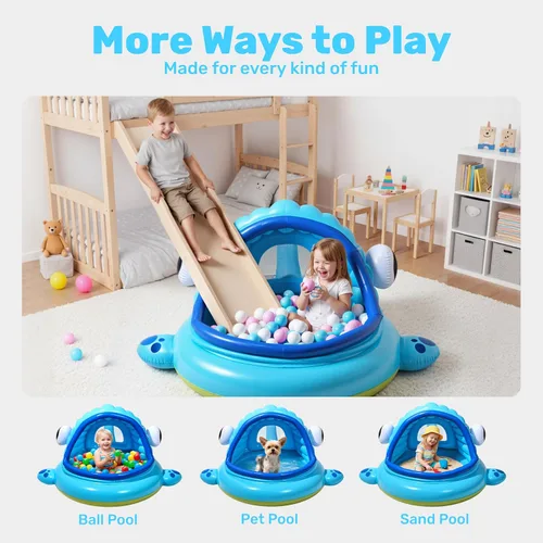 Miniatura 7 de JOYIN Piscina inflable para niños, tienda de campaña de piscina para bebés de ballena, piscina infantil para niños (54 x 56 x 28 pulgadas), piscina