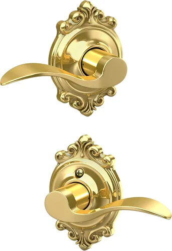 Miniatura 26 de SCHLAGE - Manija de puerta Accent con cerradura de paso libre para pasillo y armario en bronce antiguo - F10 ACC 716 Bronce Envejecido
