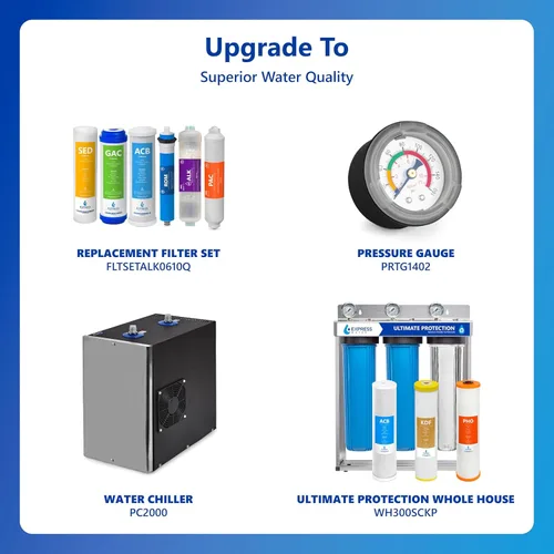 Miniatura 9 de Sistema de filtro de agua de ósmosis inversa Express Water, reducción de cloro, Certificado NSF