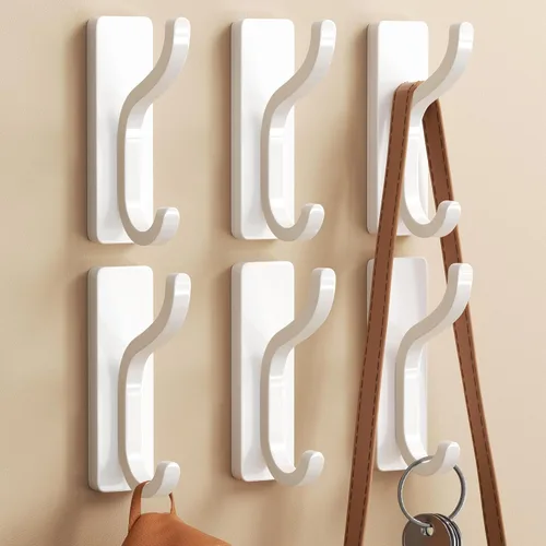Miniatura 12 de pickpiff Ganchos de Pared Adhesivos para Abrigos - Percha de Puerta Resistente Stick-On, Gancho de Metal para Colgar Toalla, Bolso, Bata, Mochila