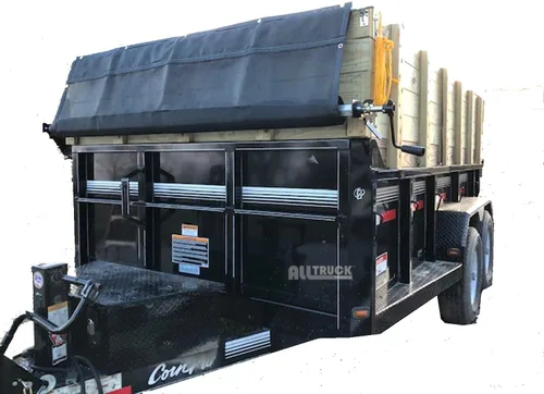 Miniatura 4 de All Truck Products - Kit de rodillos de lona de manivela de 7 pies 6 pulgadas x 12 pies con lona de malla negra para camión volquete o remolque