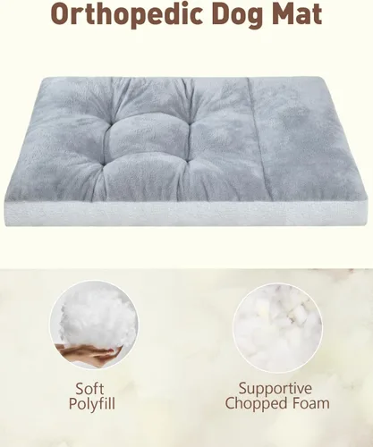 Miniatura 4 de NUPIDA Cama Lavable para Perros Extra Grandes, Cama de Jaula XXL Cojín de Perrera para Mascotas de Felpa con Fondo Antideslizante, Tapete para Gris