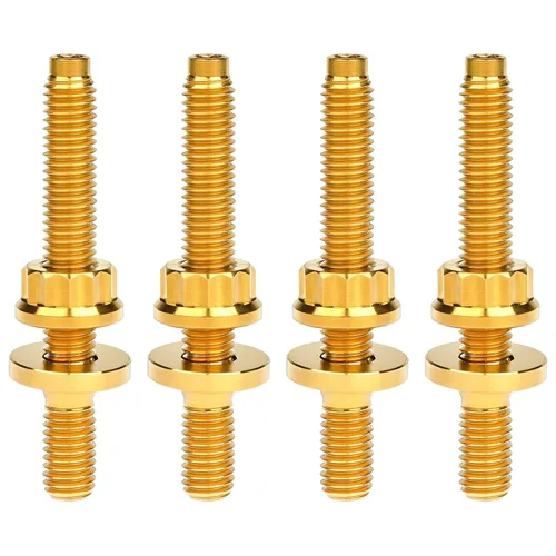 Miniatura 23 de Tornillo de titanio M8 M10x45 54 55 2.559 in paso 1.25 Kit de pernos de escape automotriz Kit tornillos, tuercas y arandelas Kit de 4 piezas