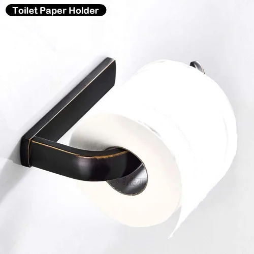 Miniatura 2 de WINCASE Accesorios de baño de bronce, juego de barra de toalla aceitada de 24 pulgadas, hardware de 4 piezas ORB toallero portarrollos de papel