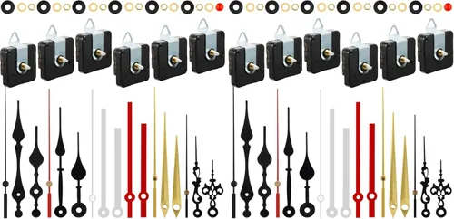 Miniatura 8 de 6 piezas de mecanismo de movimiento de cuarzo de alto par de torsión de repuesto con 6 pares de manecillas de reloj diferentes, funciona