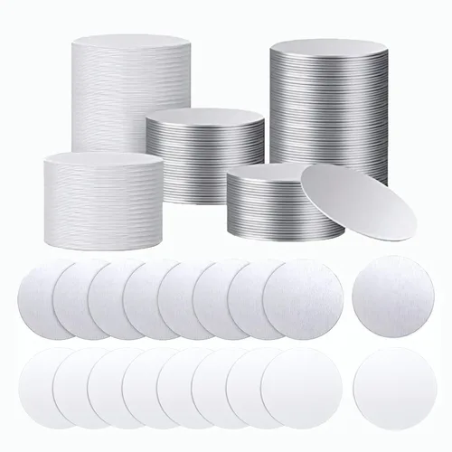 Muka 100 piezas de láminas redondas de aluminio en blanco para sublimación de 2.5 pulgadas, tablero de aluminio de transferencia de calor para