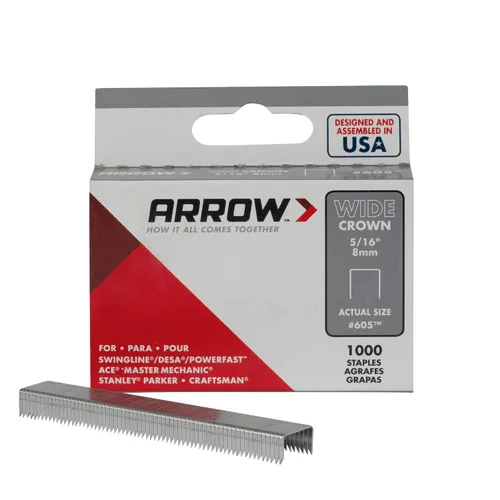 Miniatura 5 de Arrow 60630 - Grapas de corona ancha para pistolas grapadoras y grapadoras, uso para tapicería, manualidades, reparaciones generales, longitud