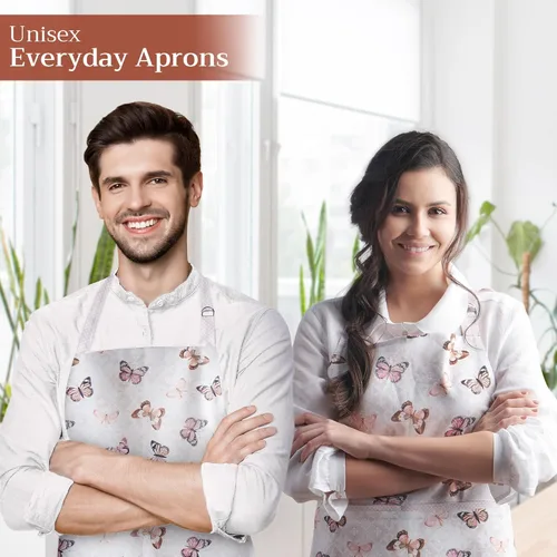 Miniatura 6 de Maison d' Hermine 100% Cotton Apron for women with Pocket Kitchen Chef Apron for Men Cooking Spring Summer 143 - Mariposas