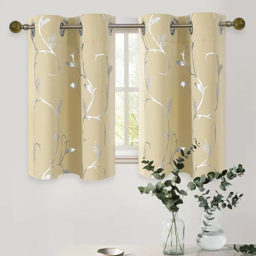 Miniatura 33 de BUHUA Cortinas Opacas de 63 Pulgadas de Largo, 2 Paneles con Aislamiento Térmico, Tratamiento de Ventana para Dormitorio, Cortinas Oscurecedoras