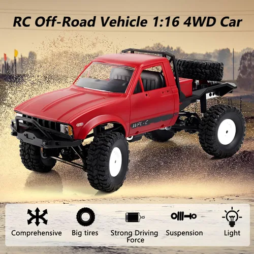 Miniatura 3 de Camión RC a control remoto Rock Crawler todoterreno 1:16 2.4G 2CH 4WD vehículos de carreras todoterreno RC para niños juguete de escalada camión