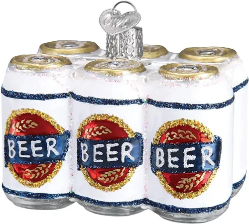 Miniatura 10 de Old World Christmas Adorno soplado de vidrio de cerveza para árbol de Navidad, decoración navideña artesanal, colección de cerveza Vaso de cerveza