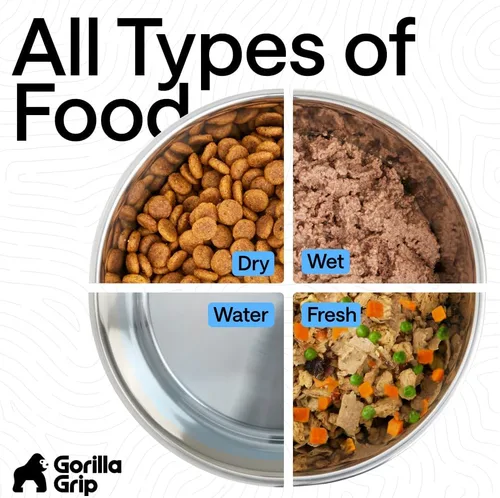 Miniatura 7 de GORILLA GRIP Tazones para perros, acero inoxidable 304 de grado alimenticio, capacidad para 2 tazas cada uno (16 onzas líquidas) para alimentos