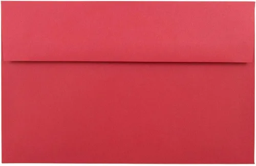 Miniatura 26 de JAM PAPER Sobres de invitación de colores A7 - 5 1/4 x 7 1/4 - Rojo Reciclado - Paquete de 50 (Pack of 50)