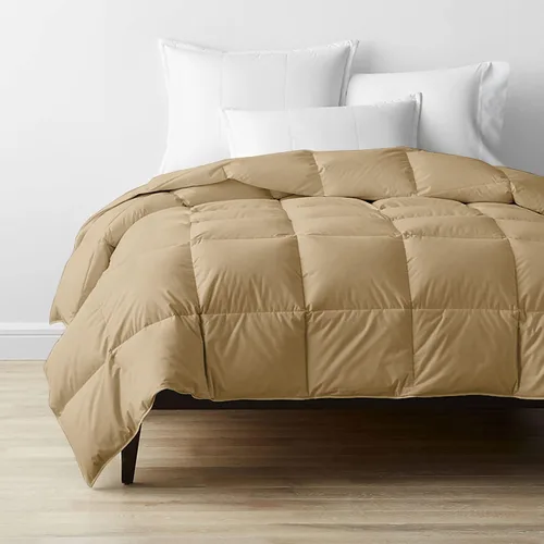 Miniatura 2 de Edredón alternativo de 1 pieza para todas las estaciones, 500GSM, ligero, 8 lazos en las esquinas, edredón de plumón de ganso de alta calidad, Beige