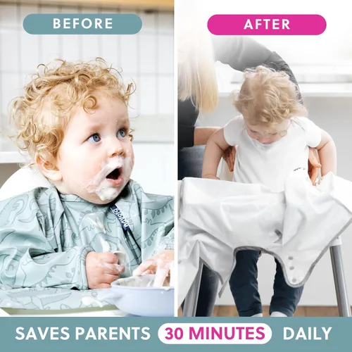 Miniatura 5 de BIBaDO - Baberos de manga larga para bebés - Bebés y niños pequeños de 6 a 36 meses - Babero de destete dirigido por el bebé - Fácil de limpiar
