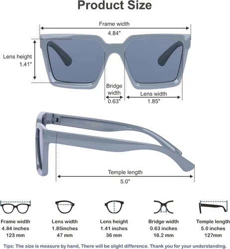 Miniatura 6 de COCOSAND Lentes de sol polarizados para niños, protección UV 400, retro, cuadrados, futuristas, para jóvenes, adolescentes, niños y niñas de 5 a 12