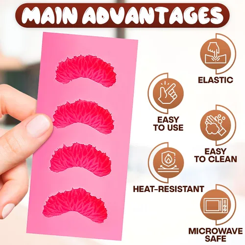 Miniatura 4 de 5 moldes de frutas de silicona, mini moldes de goma de silicona de 1 pulgada con 5 formas realistas de moldes de frutas 3D, diseño de fácil
