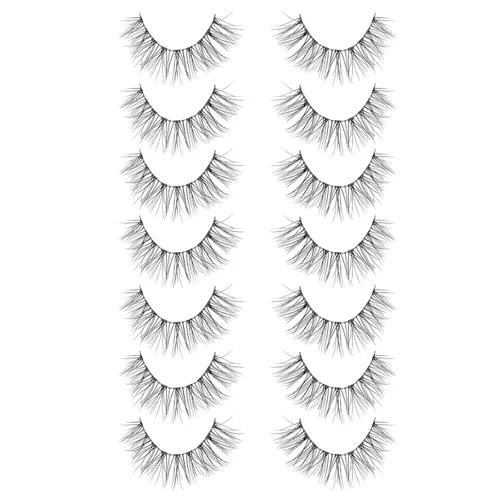 Miniatura 19 de Onlyall Pestañas de ojo de gato, pestañas de visón, pestañas esponjosas, pestañas postizas de ojo de gato, pestañas de ojo de zorro, 7 pares F02