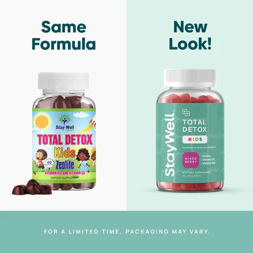 Miniatura 2 de Stay-Well Naturals Natural Zeolite Heavy Metal Detox Kids, gomita masticable, zeolita micronizada, limpieza total de metales corporales, limpieza