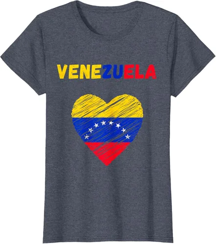 Miniatura 72 de Camiseta con la bandera venezolana con corazón de Venezuela, Negro