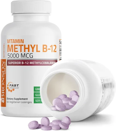 Miniatura 4 de Bronson Metil B12 5000 mcg Vitamina B12 Metilcobalamina Energía y Apoyo Cerebral 60 Pastillas
